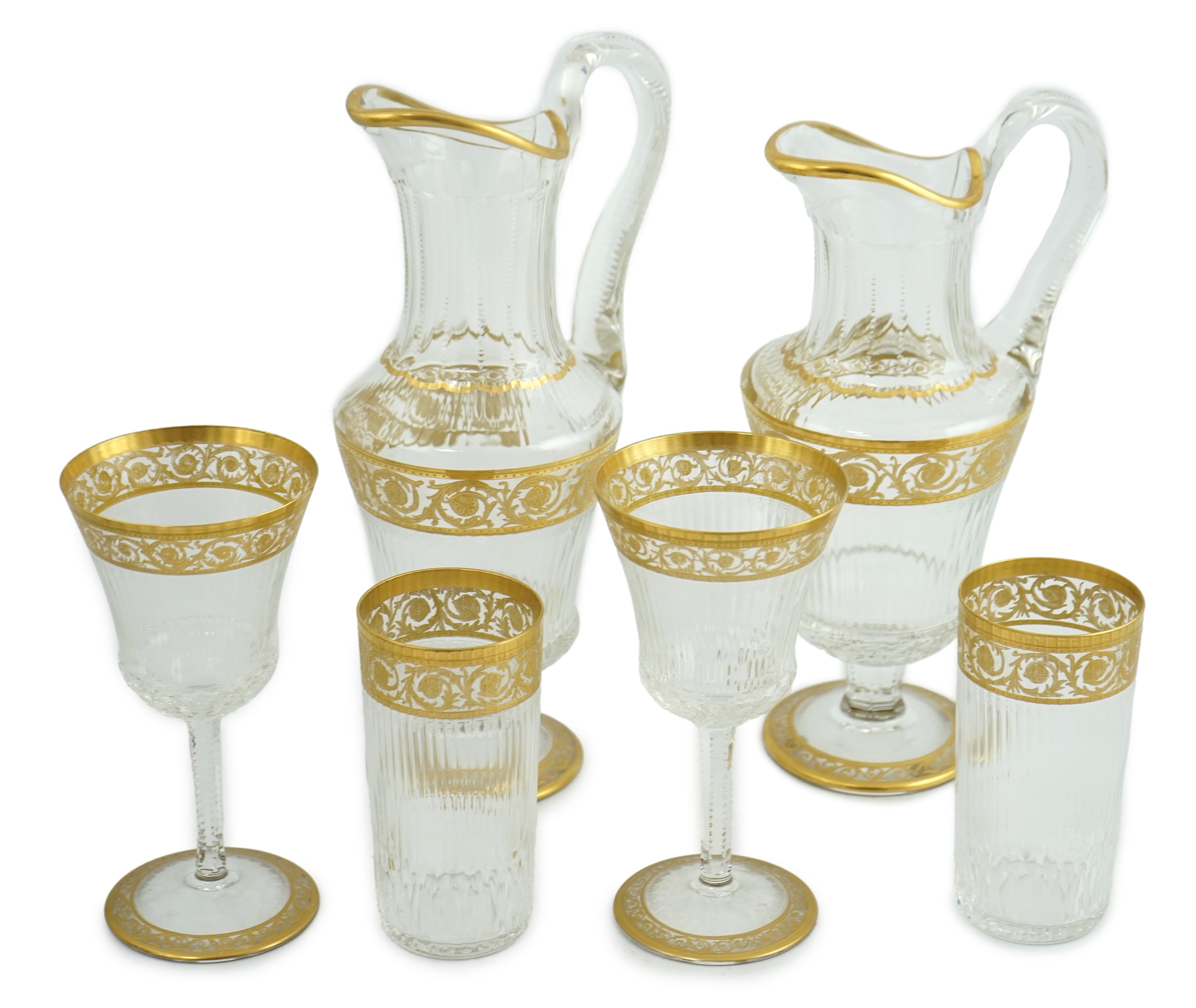 A suite of St Louis 'thistle' pattern drinking glassware